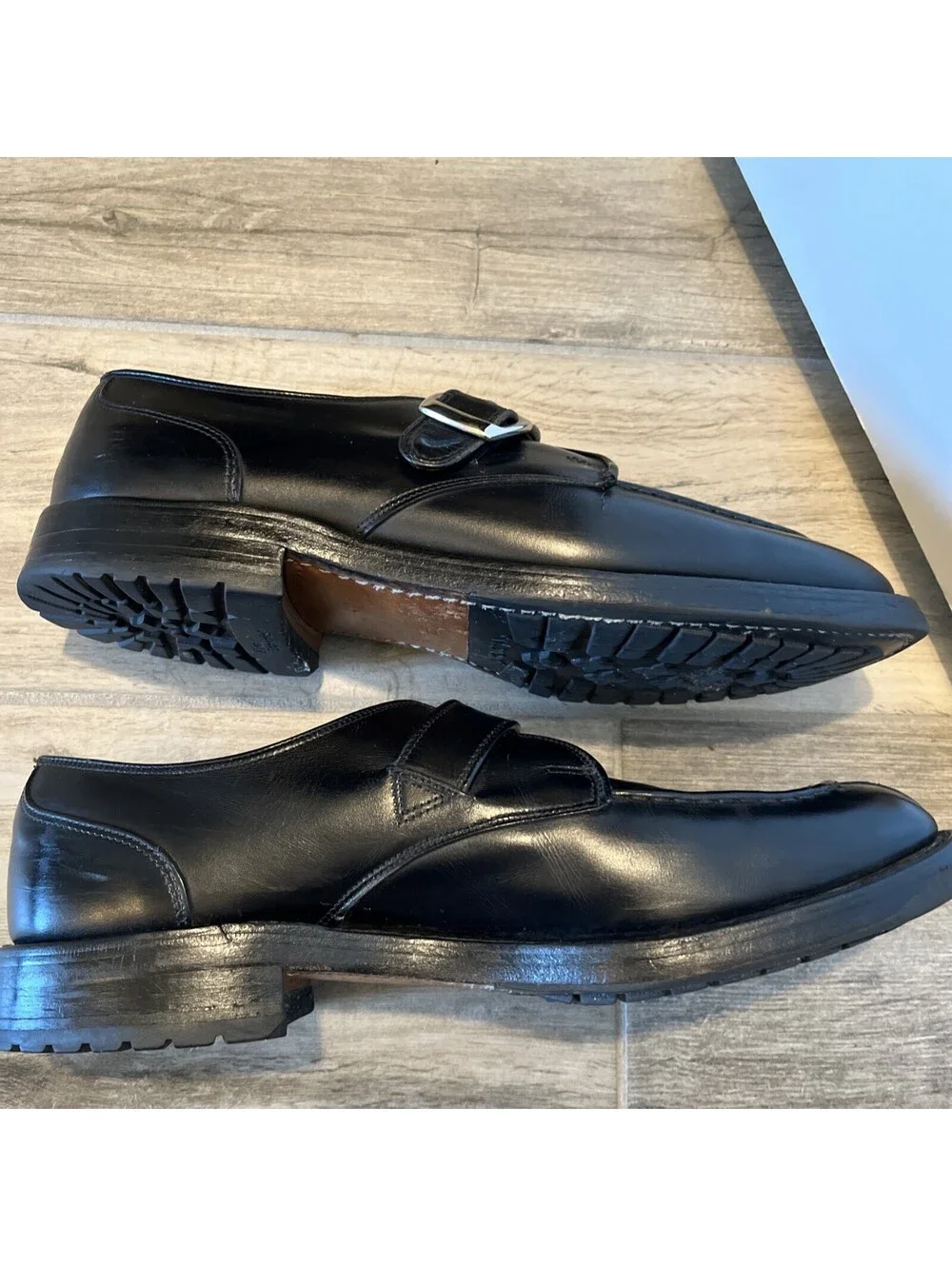 ALLEN EDMONDS CORNELL BLACK MONK STRAP VIBRAM SOLES 10B VGC